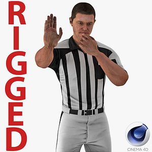 3D american football referee rigged model
