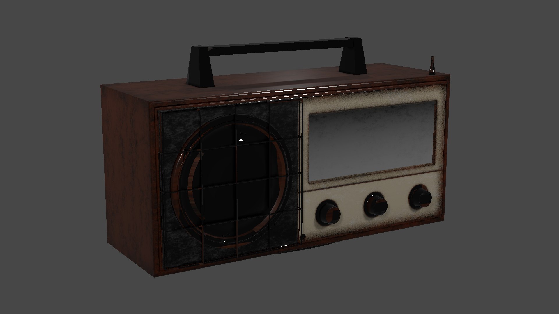 3D model Old Classic Wooden Vintage Radio Low Poly - TurboSquid 1989145