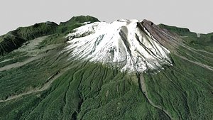 Mountan landscape Volcano Calbuco Andes Mountains Chile model