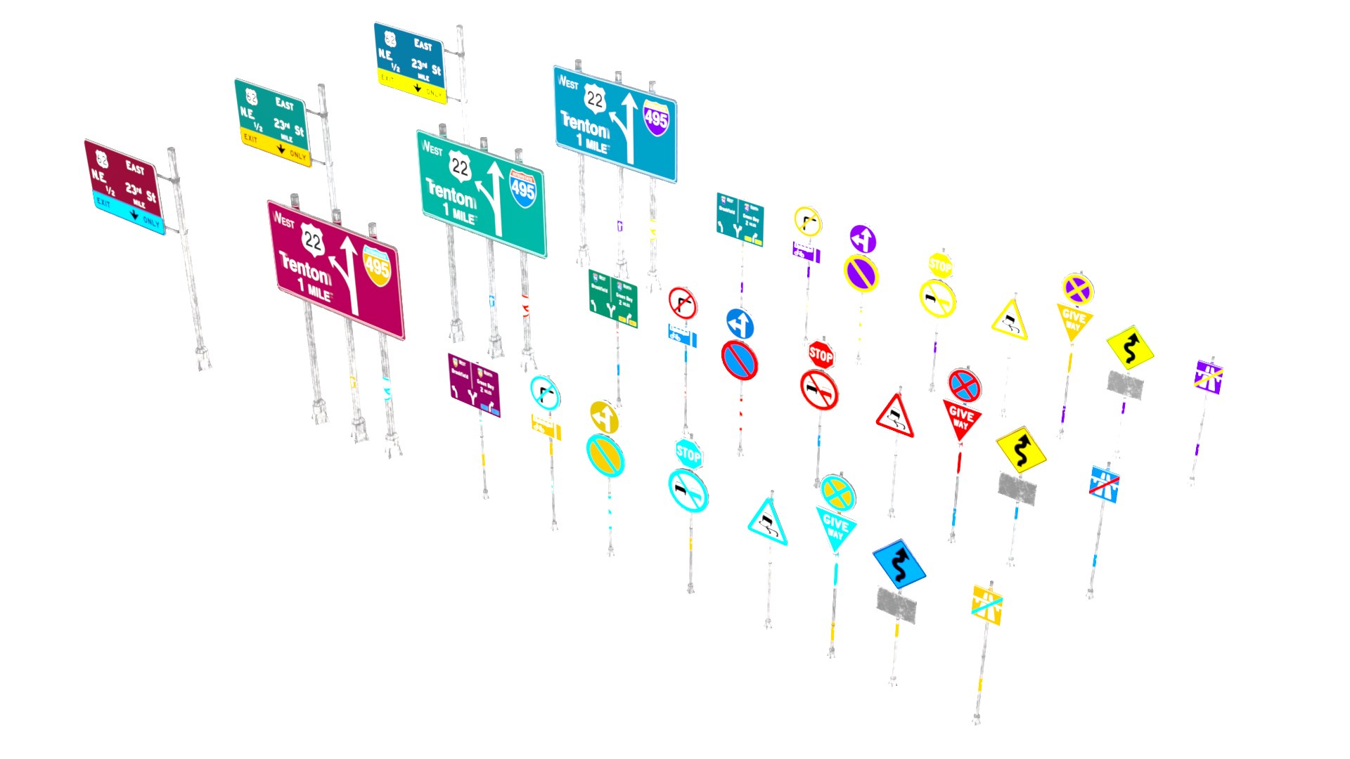 Sign Board Pack 3D - TurboSquid 2377539