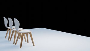 Blender Eevee Wooden Dining Chair minimalist Set 3D