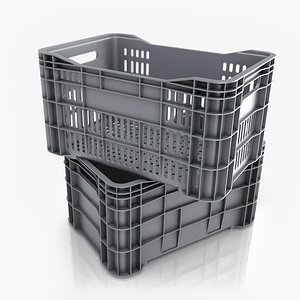 Plastic Crate Box Basket  58 L 3D model