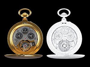 Watch 17 gold Low-poly