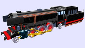 steam locomotive 23 105 3D model