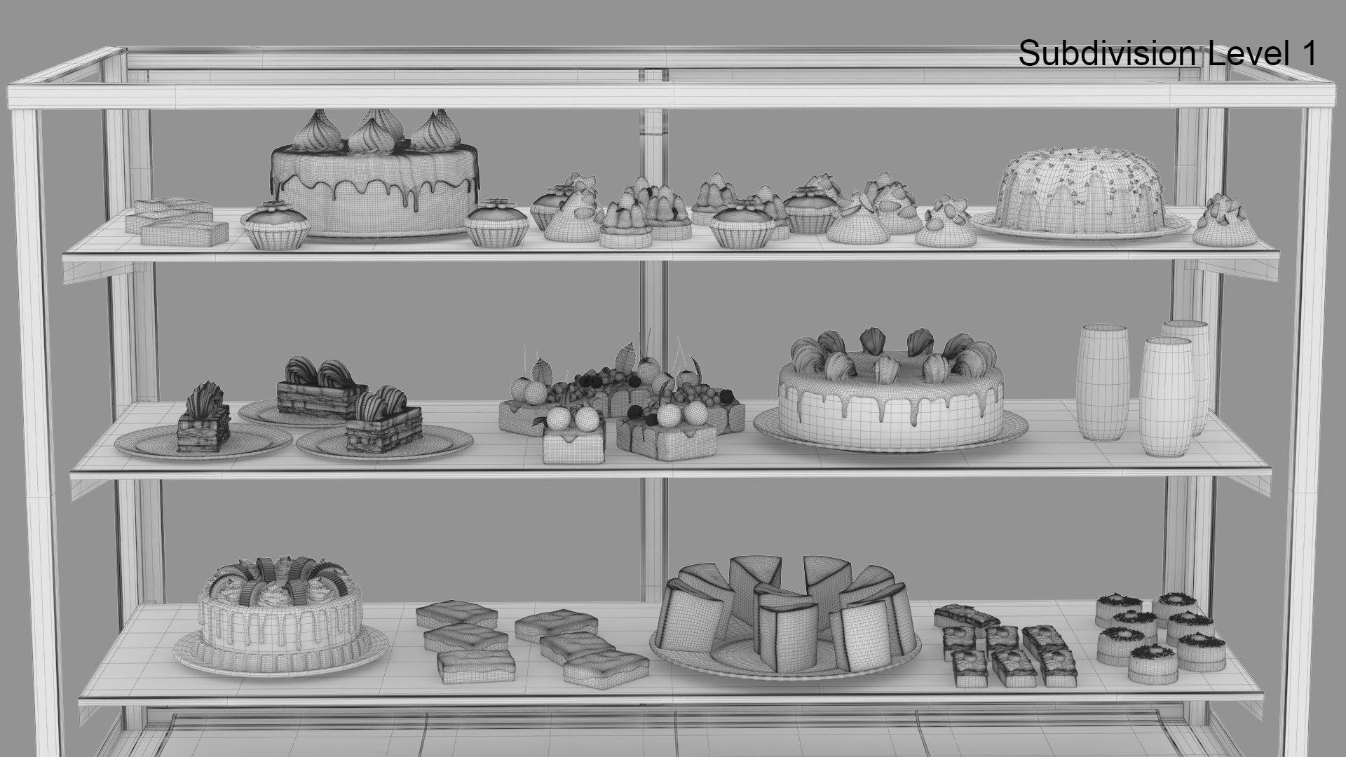 Showcase With Cake Model - TurboSquid 1886983