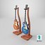 Gibson Les Paul Pair with Display Stands Set