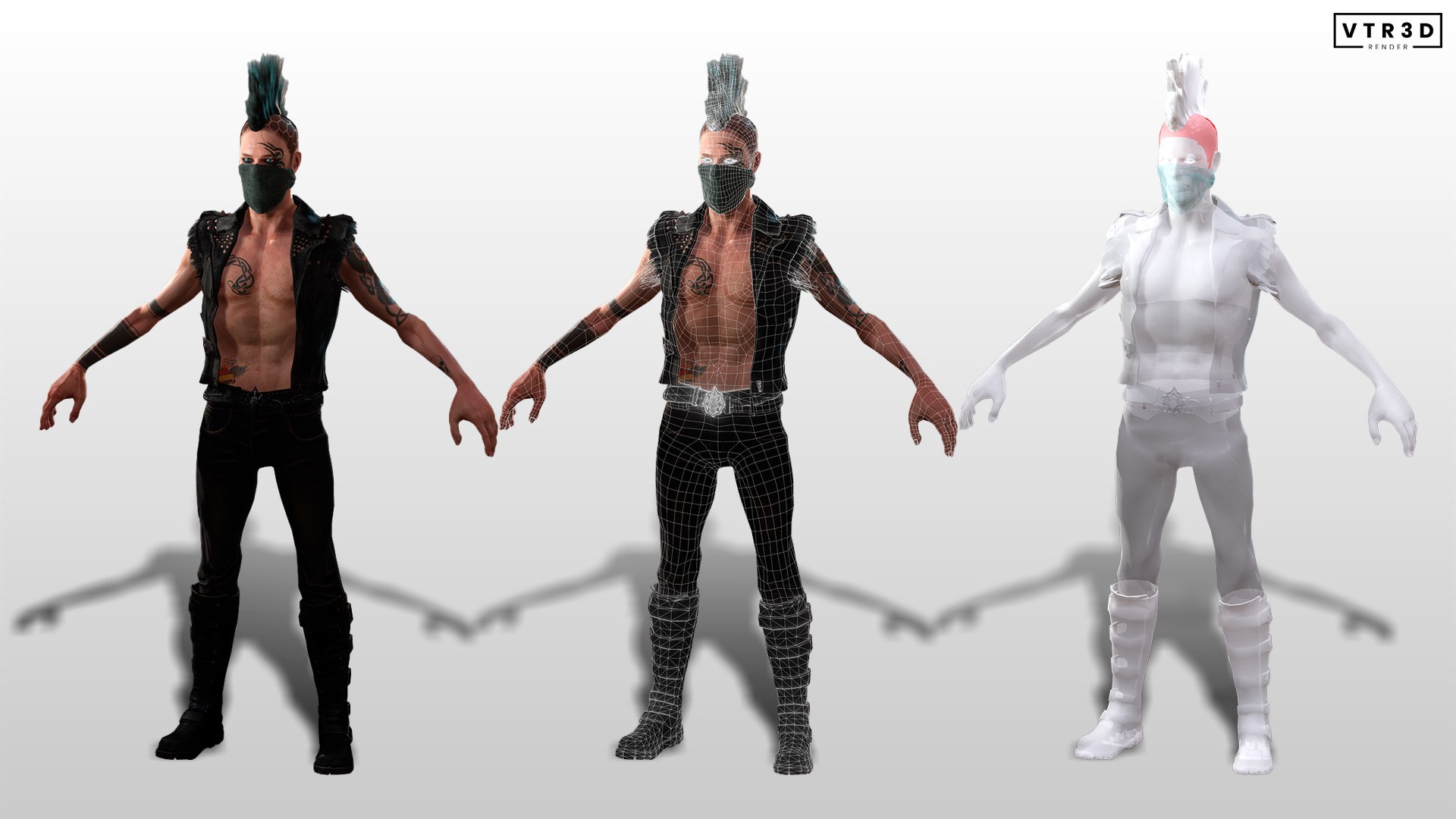3D Post-Apocalyptic Punk Characters Rigged Male Female - TurboSquid 2392778