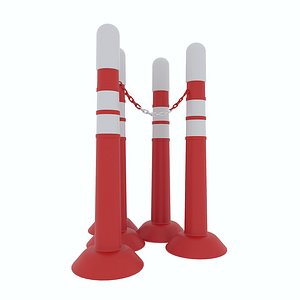 Road post Low-poly 3D model 3D