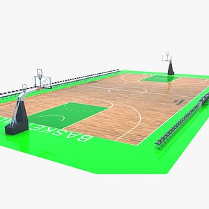 Basketball Field - Green 3D model