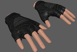 VR Fighter Hand Gloves Rig 3D model