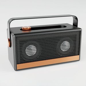 3D Premium Retro-Style Wireless Speaker 3D Render 4K High-Detail Textures model