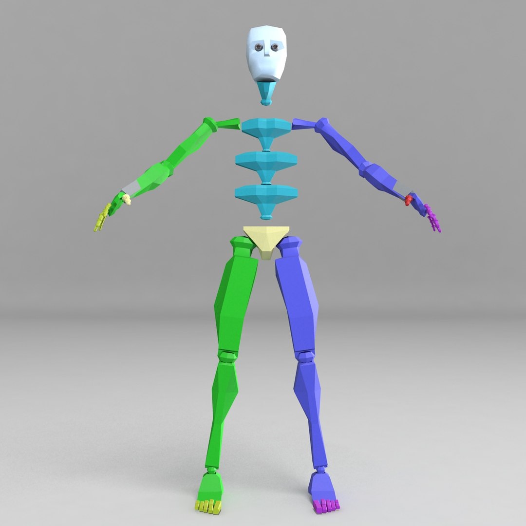 3d Model Black Man Rigged Biped