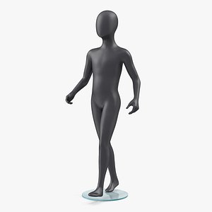 Child Mannequin Dark Walking Pose 3D Model