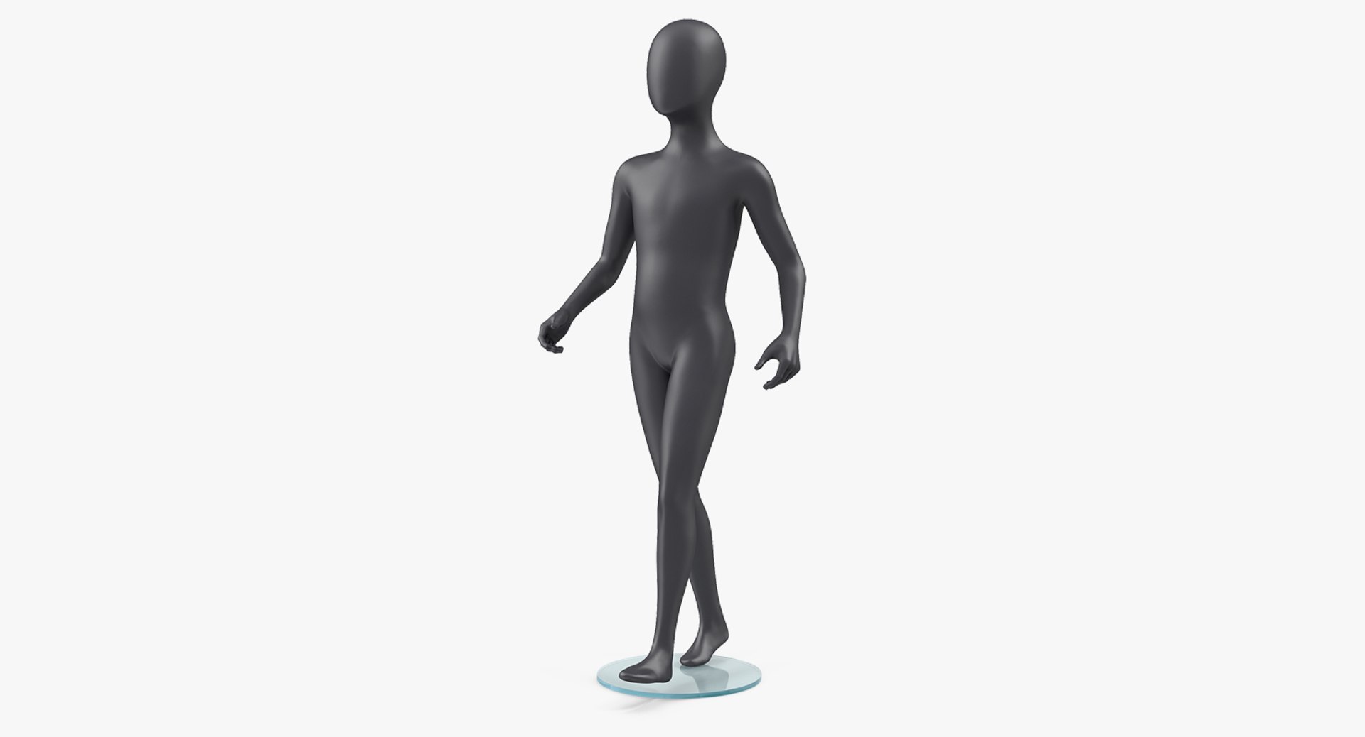 Child Mannequin Dark Walking Pose 3D Model 3D model preview