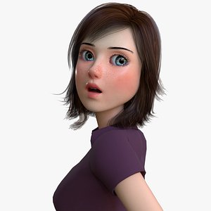 jasmin cartoon girl 3D model