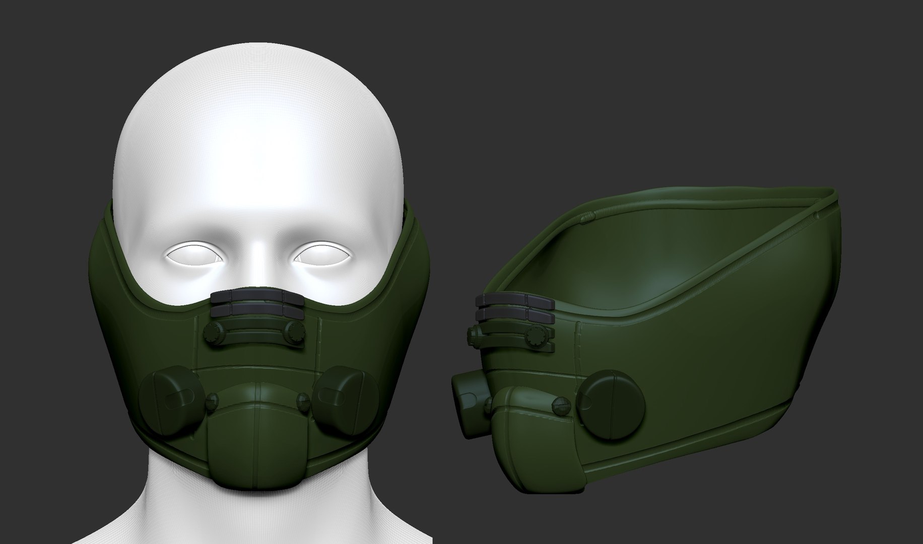 3D model gas mask helmet sculpt - TurboSquid 1594761