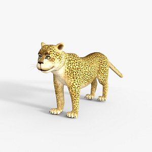 Cartoon Leopard Rigged 3D model