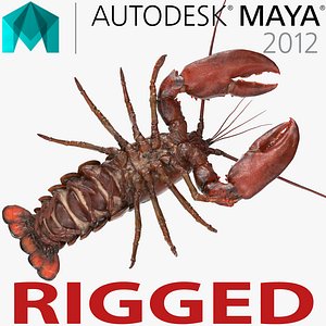 3d model lobster rigged