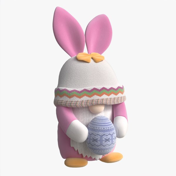 3D Easter Plush Doll Gnome With Egg 01