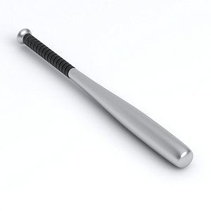 3D Baseball Bat Silver
