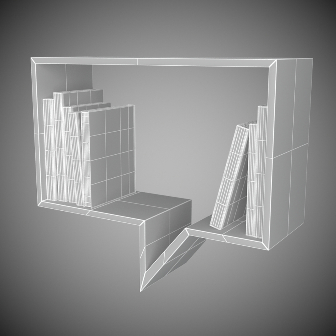 Free Bookshelf Modern 3d Model