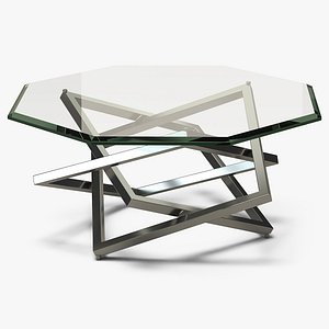 Coffee Table Octagon Metal/Glass 001