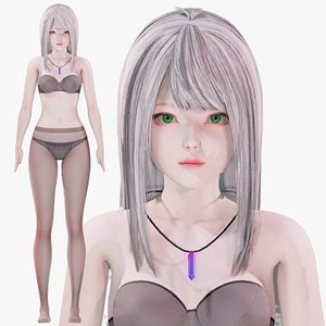 Lingerie clothes 0016 - Rigged -Unreal - Unity - Blender - Animated - Realistic Female Character