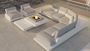 Sectional Sofa Modern Outdoor Firepit