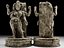 Indian Goddess Statue 3D Model Pack Hindu Trishula Trident Diya Lamp Rocks
