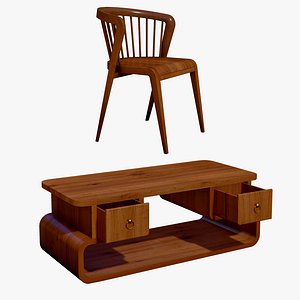 Dining Chair With Coffee Table Wooden