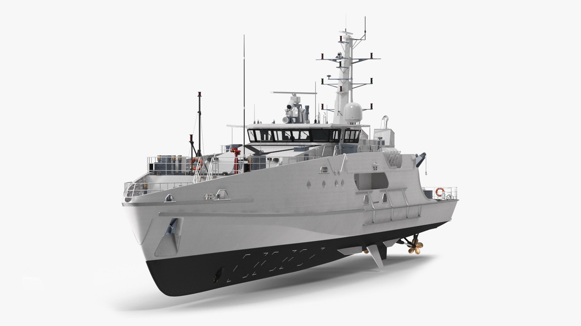 Cape Class Patrol Boat Rigged for Cinema 4D 3D model preview