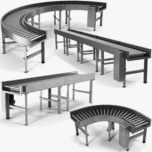Roller Conveyor Belts Collection 3D model