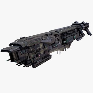 Sci Fi Destroyer Lowpoly PBR