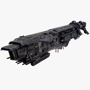 Sci Fi Destroyer Lowpoly PBR