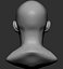 3D base male head model