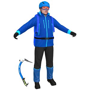 3D climber backpack model