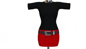 3d model of sexy skirt shirt