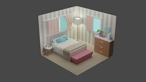 Bedroom 14 Low-poly 3D model