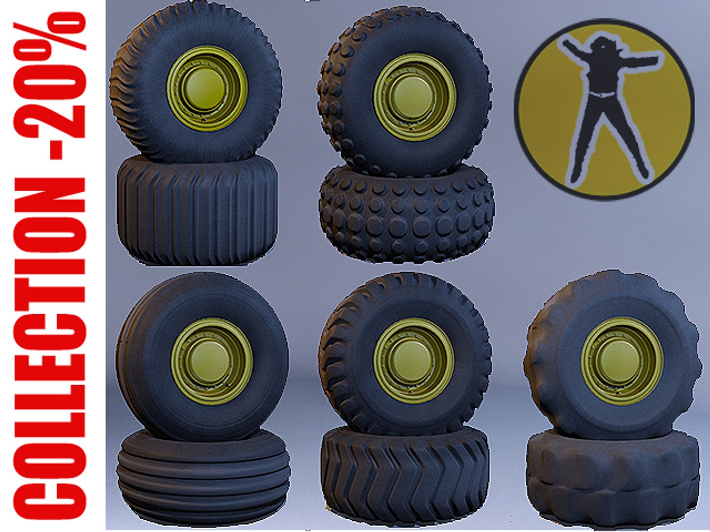 3d Model Truck Wheels