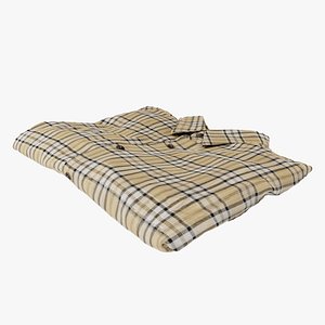 folded checkered shirt Generic casual wardrobe clothing 3D model