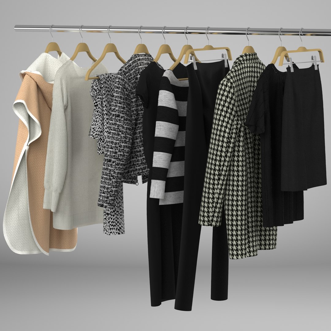 3d model woman clothes hangers