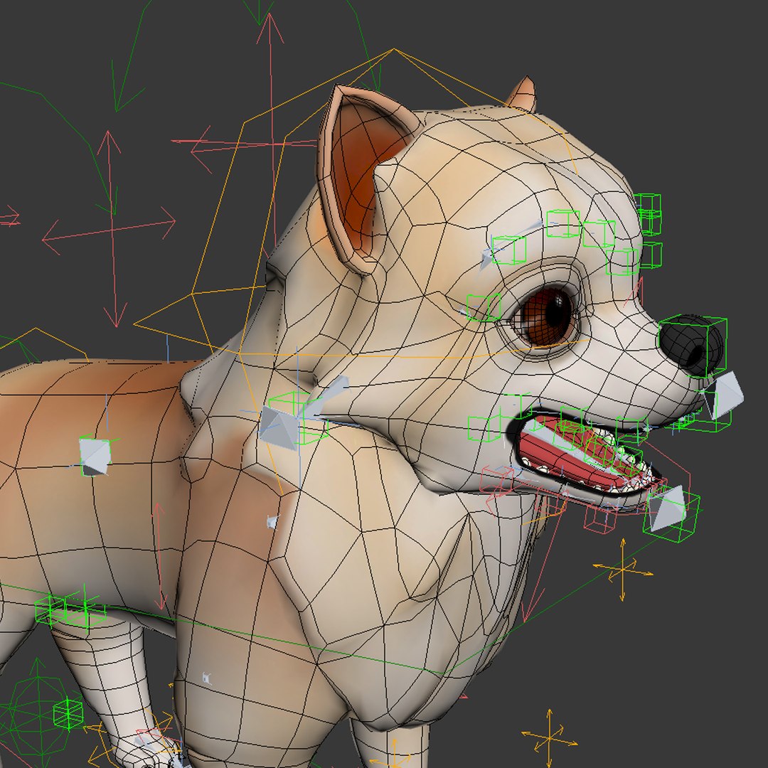 3d Dugm06 Rigged Cartoon Dog Model