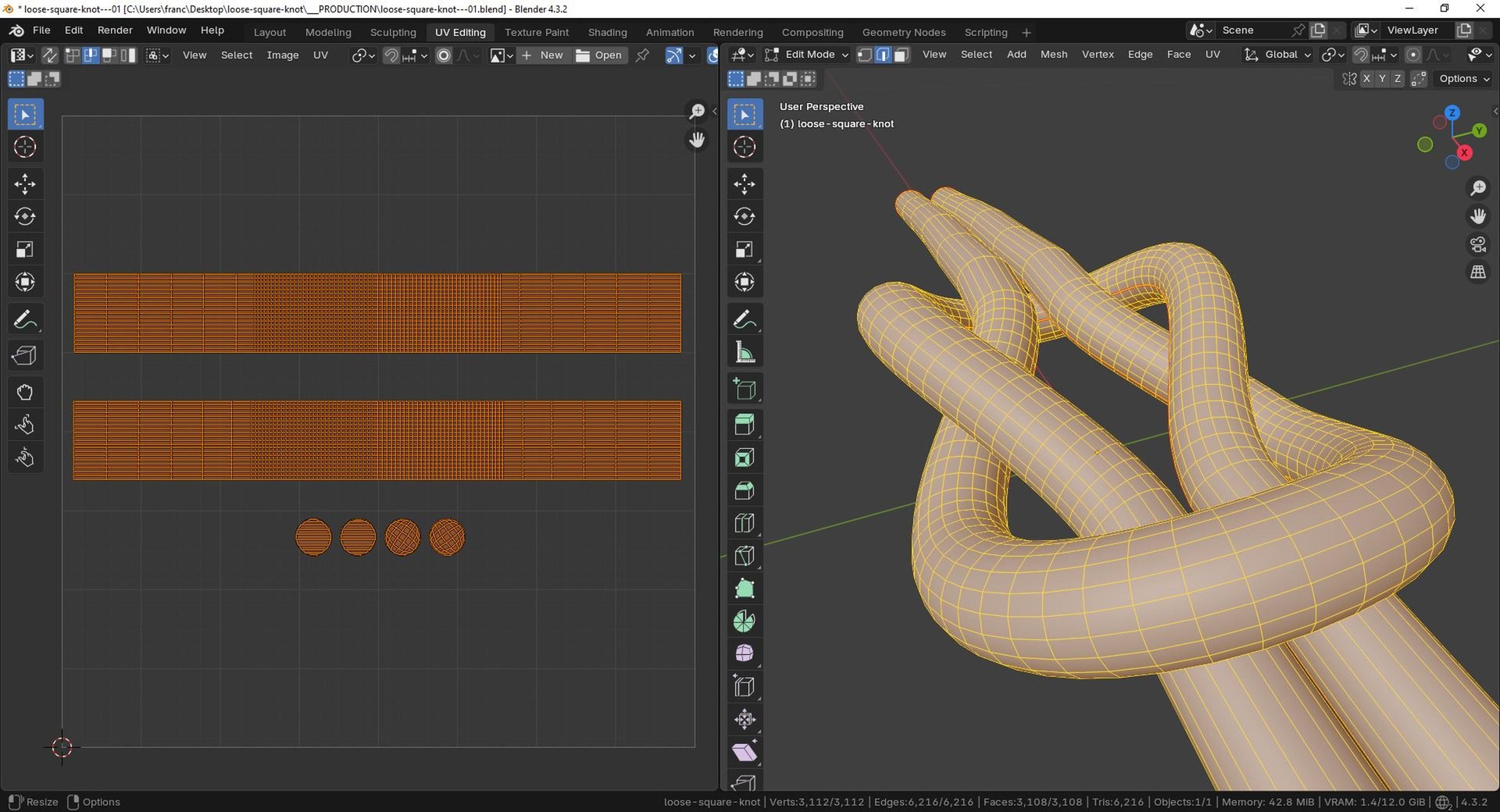 3D Loose Square Knot Model - TurboSquid 2396668