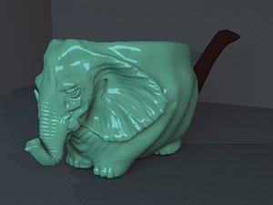 3D model smoking pipe elephant