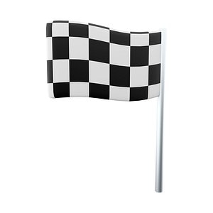 3D model racing flag icon