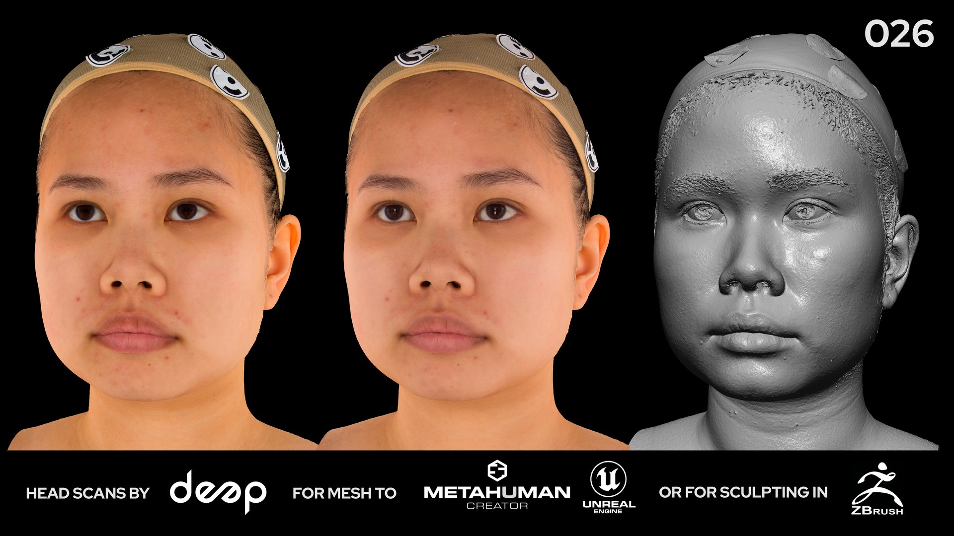 3D Asian Female 30s Head Scan 026 Model - TurboSquid 2071689