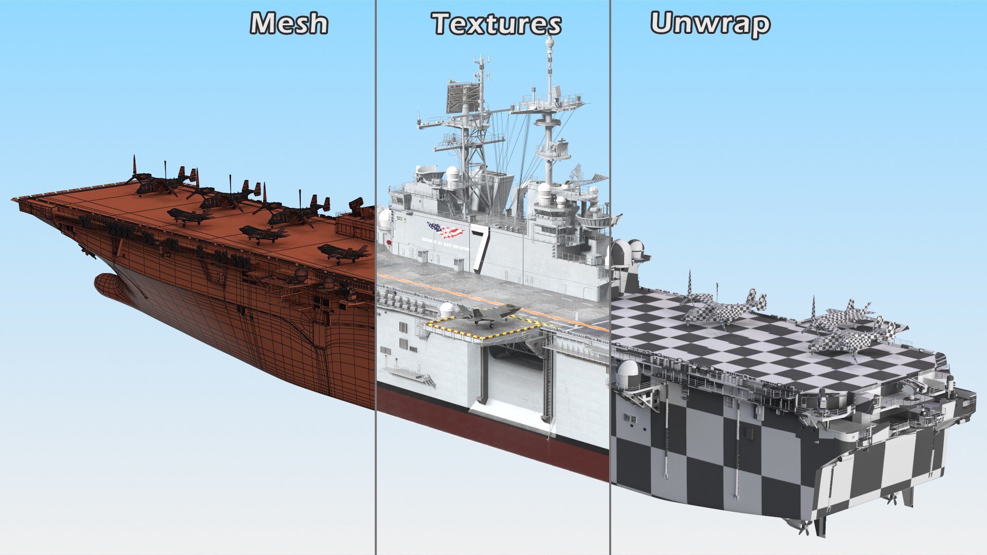 USS Tripoli LHA 7 with Aircrafts 3D model https://p.turbosquid.com/ts-thumb/og/6R4Ppy/wP/usstripolilha7withaircraftsvray3dmodel059/jpg/1645088602/1920x1080/fit_q87/f4af778deba13c3286877786699cc52c012eedad/usstripolilha7withaircraftsvray3dmodel059.jpg