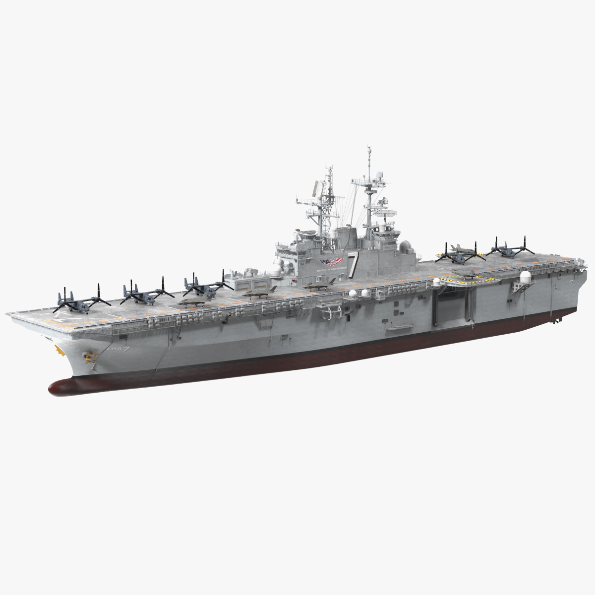 USS Tripoli LHA 7 with Aircrafts 3D model - TurboSquid 1856066