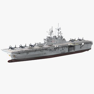 USS Tripoli LHA 7 with Aircrafts 3D model