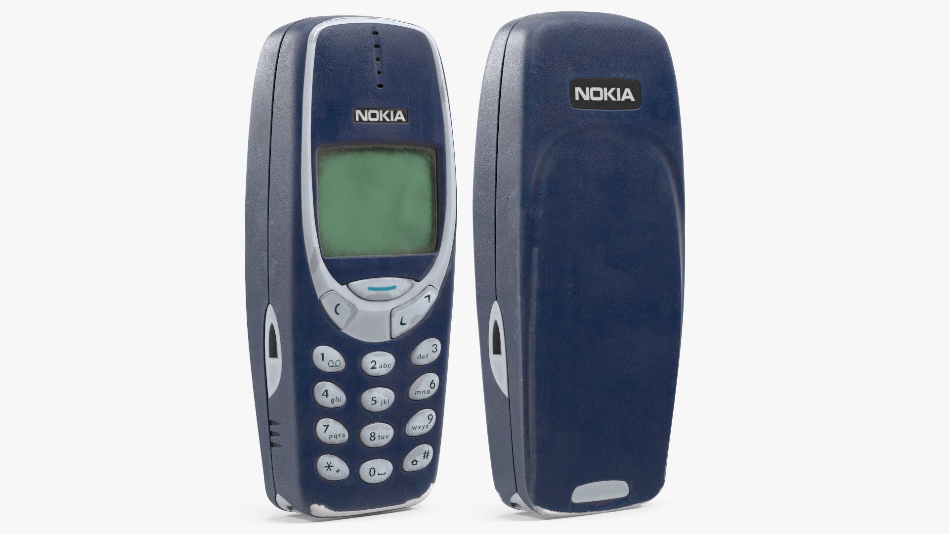 Old Scratched Phone Nokia 3310 Switched Off 3D model preview